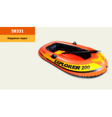Човен 58331 "EXPLORER 200" (3шт) на 2 чол., (До 95кг) вініл, весла (59623) руч.насос (69613) рем.комплект., В