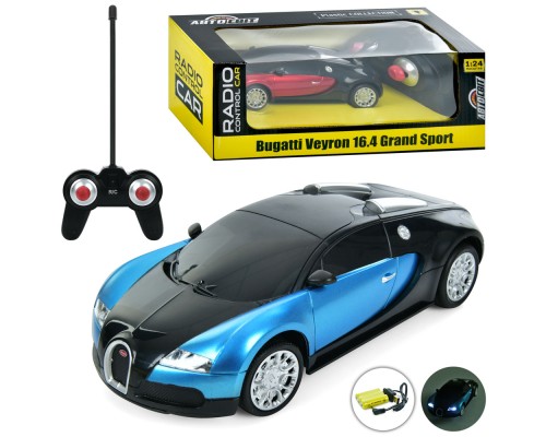 Машина AR-2319 АвтоСвіт,1:24,Bugatti,радіокер.,акум.,гум.колеса,USB,2кольори,світло,кор.,27-10,5-14с