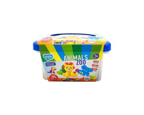 Zoo animals box ТМ Lovin Набір для ліплення з тістом