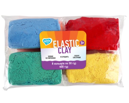 Elastic Clay 8 colors ТМ Lovin Набір для ліплення з повітряним пластиліном