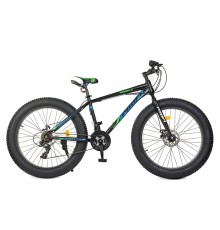 Велосипед 26 д. EB26POWER 1.0 S26.5 сталь.рама17", Shimano21SP, ал.DB, ал.обід, 26*4.0, чорно-синій.