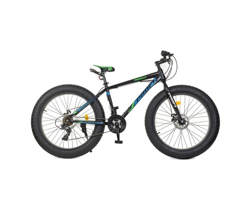 Велосипед 26 д. EB26POWER 1.0 S26.5 сталь.рама17", Shimano21SP, ал.DB, ал.обід, 26*4.0, чорно-синій.