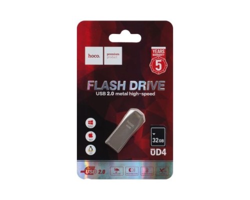 Флеш пам `ять USB Flash Drive Hoco UD4 32GB (Сталевий)