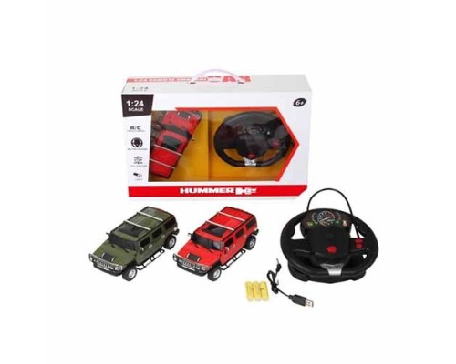 Джип 27020A радіокер., Hummer H2, 1:24, акум., гум. колеса, USB, 2 кольори,світло,кор.,42-29,5-13см.