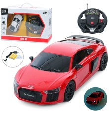 Машина 27057A радіокер.,Audi R8 2016,1:24,акум.,гумові колеса,USB,2 кольори,світло,кор.42-29,5-13см