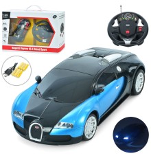 Машина B24A радіокер., Bugatti, 1:24, акум., гум. колеса, USB, 2 кольори, світло, кор.,45-17-19,5 см