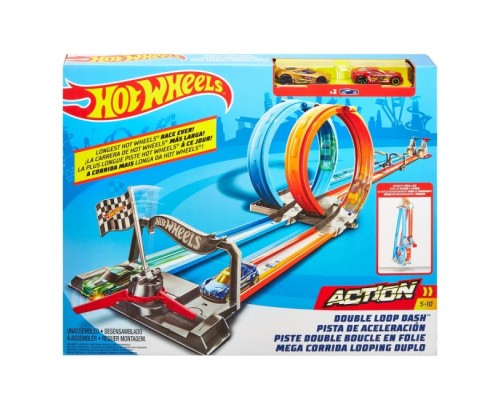 Портативний трек «Подвійна петля» Hot Wheels