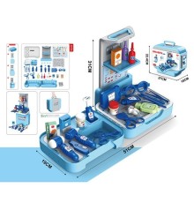 Лікар 25733 3в1, стіл, мед.інструменти, склад.в валізу, карт.обертка, 26-22-10см.