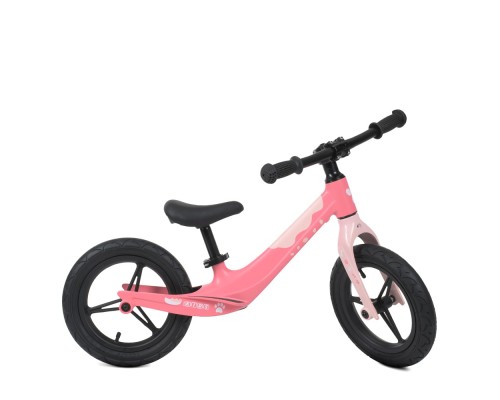 Біговел дитячий PROFI KIDS 12 д. LMG1255-5 гум.колеса, магн.обід, магн.рама, вилка, рожево-білий.