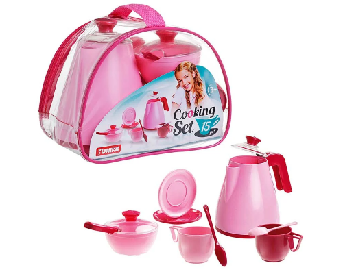 Набір посуду “Cooking Set” (15 pcs) рожева кульок