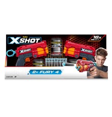 X-Shot Red Швидкострільний бластер EXCEL FURY 4 2 PK (3 банки, 16 патронів), 36329R