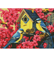 Набір з алмазною мозаїкою без підрамника "Затишна шпаківня" 30х40см