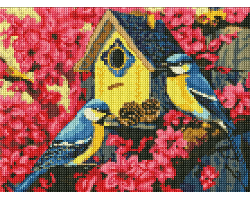 Набір з алмазною мозаїкою без підрамника "Затишна шпаківня" 30х40см