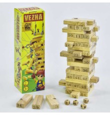Дерев'яна гра "Вежа" 7358 (30) 54 деталі, "4FUN Game Club Wood", в коробці