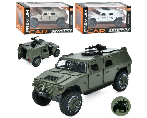 Джип AP-2045 АвтоСвіт,1:24,мет.,інерц.,військ.,відчин.двері,гум.колеса,3кольори,муз.,світло,бат.,кор