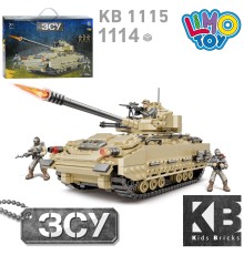 Конструктор KB 1115 військовий, танк, фігурки, 1114 дет., кор., 55,5-41-7,5 см.