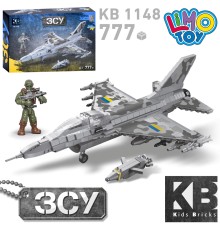 Конструктор KB 1148 військовий, літак, F16 & Storm Shadow, фігурка, 777 дет., кор., 40-27-7,5 см.