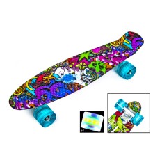 Penny Board "Graffiti Violet " Светящиеся колеса