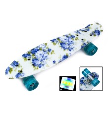 Penny Board  "Blue Rose" Светящиеся колеса.