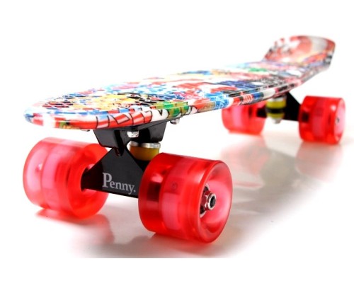 Penny Board "Graffiti" NBA. Светящиеся колеса.