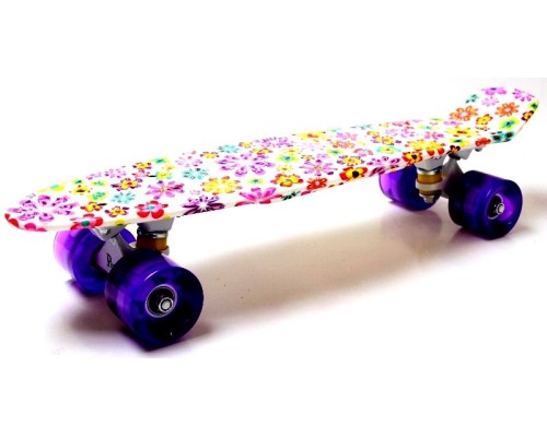 Penny Board "Violet Flowers" Светящиеся колеса