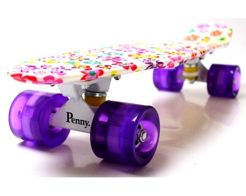 Penny Board "Violet Flowers" Светящиеся колеса