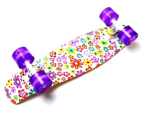 Penny Board "Violet Flowers" Светящиеся колеса