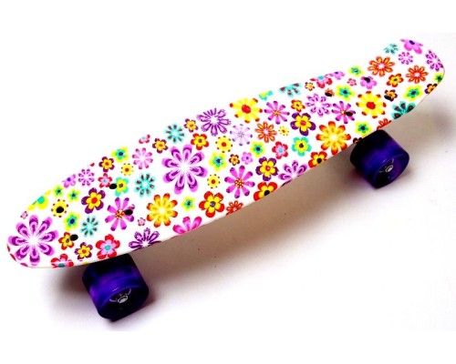 Penny Board "Violet Flowers" Светящиеся колеса