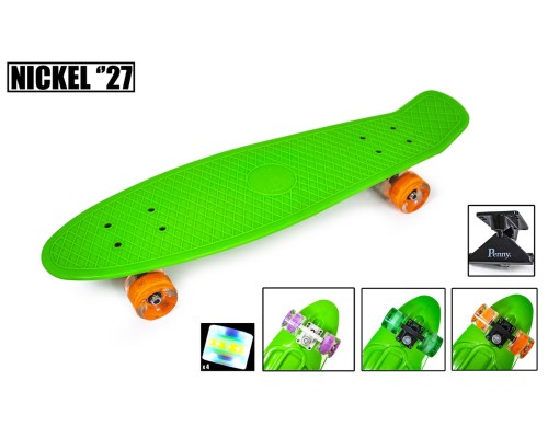 Penny Board Nickel 27" Green Светящиеся колеса