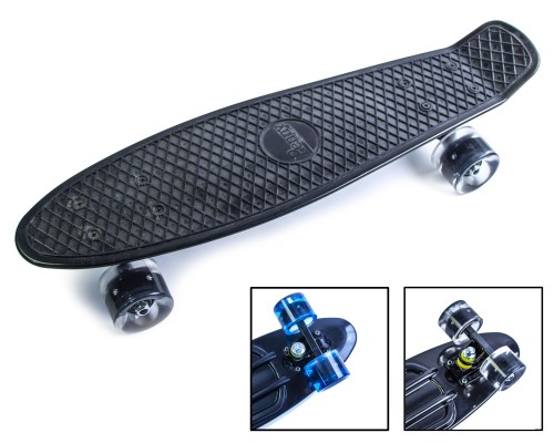 Penny Board Black Светящиеся колеса