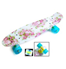 Penny board "Flowers". Светящиеся колеса