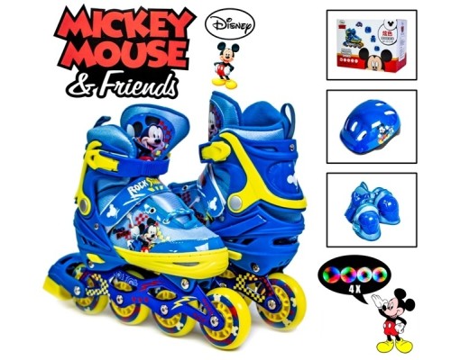 Комплект роликов Disney Mickey Mouse р34-37 Все колеса светятся