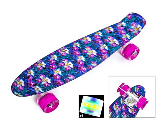 Penny Board  "Орхидея" Светящиеся колеса