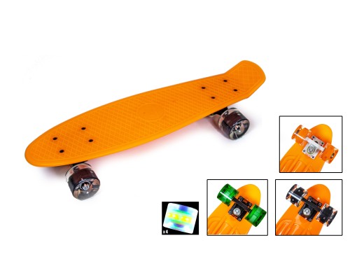 Скейт Penny Boarde Orange Светящиеся колеса