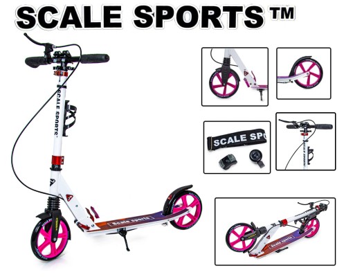 Самокат двухколесный Scale Sports SS-08 Pink Ручной тормоз Led-фонарик