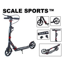 Самокат двухколесный Scale Sports SS-08 Black Ручной тормоз Led-фонарик