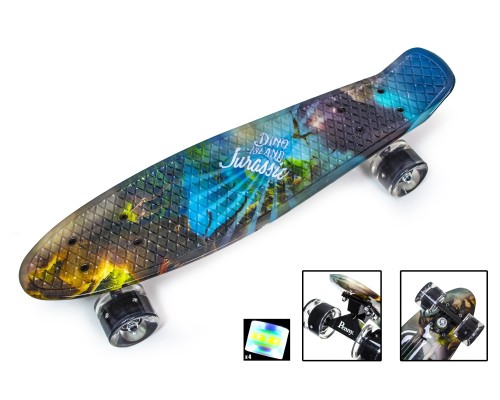 Penny Board "Динозавр" Светящиеся колеса