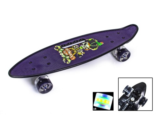 Penny Board С Ручкой "Пират" Светящиеся колеса