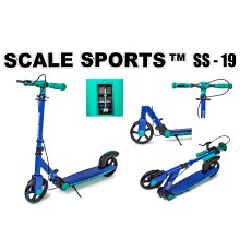 Самокат двухколесный Scale Sports SS-19 Синий Ручной тормоз