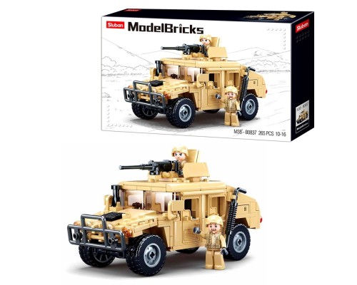 Конструктор SLUBAN M38-B0837 "Model Bricks": Штурмовий автомобіль Хамер Н2, 265 дет.