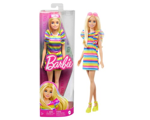 Лялька Barbie "Модниця" з брекетами у смугастій сукні