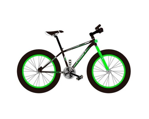 Велосипед 26 д. EB26POWER 1.0 S26.2 сталь.рама17", Shimano21SP, ал.DB, ал.об, 26*4.0, чорно-салат.