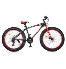 Велосипед 26 д. EB26POWER 1.0 S26.1 сталь.рама17", Shimano21SP, ал.DB, ал.об, 26"*4.0,чорно-червоний