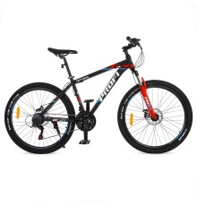 Велосипед 26 д. G26OPTIMAL A26.3 алюм. рама 16,5", SHIMANO 21SP, алюм. DB, CS TZ500, чорно-червоний