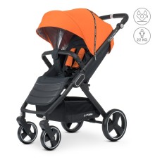 Коляска дитяча ME 1053N DYNAMIC PRO Orange (1шт) до 22кг, прогул, регул.руч, 3пол.спин, чорн.рама,помаранч.