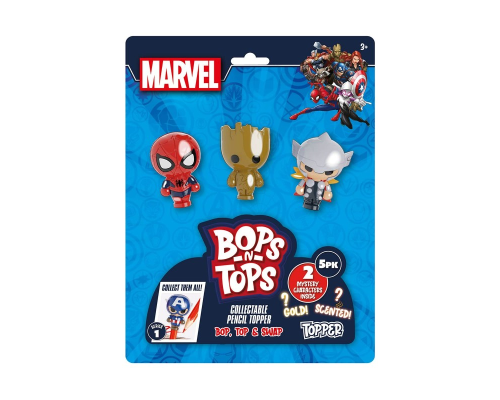 Набір колекційних фігурок-топерів SAMBRO серії "Bop n Tops" – МАРВЕЛ (5 фігурок, в асорт.)