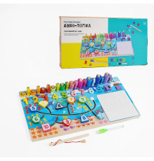 Логічна дерев’яна дошка “Диво-логіка” 47699 №2 "Цифри"(24) "WToys" магнітна риболовля,пальчиковий лабіринт, дошка для малювання, в кор?