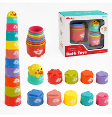 Гра для ванни 688-51 (48) пірамідка, 10 відерець, качечка, в коробці