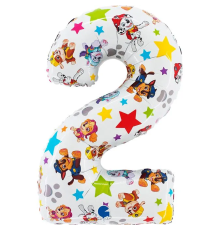 Фольгована цифра 2 Щенята 26" (маленька) P (в інд. уп.) Grabo.