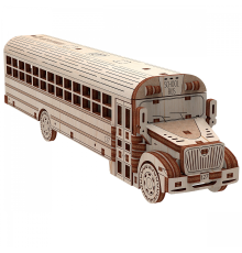 Шкільний автобус механічна дерев'яна 3D-модель